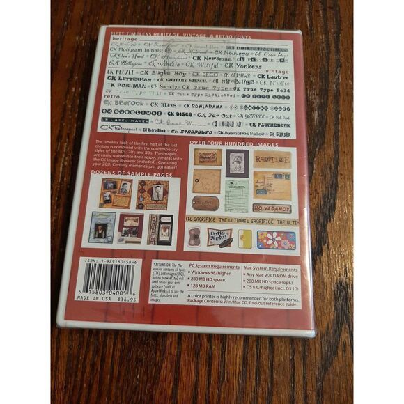 New Creating Keepsakes Heritage Vintage Retro Collection Font Clip Art Software - Picture 2 of 3